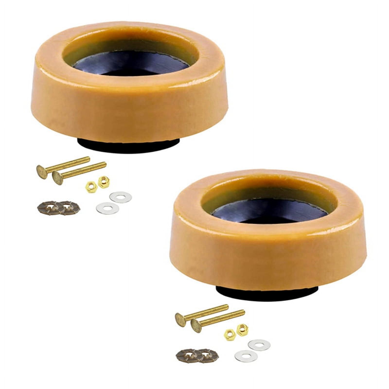 2X Toilet Wax Ring Kit for Floor Outlet Toilets New Install or Re- with  Flange and Bolts 